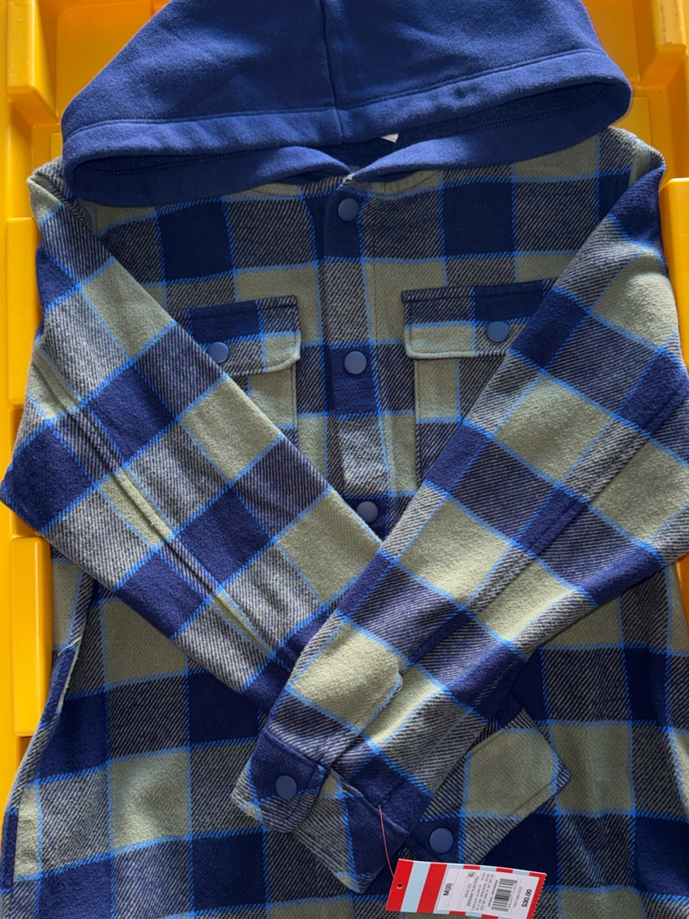 Cat & Jack Blue and Olive Plaid Kids Pajama Set